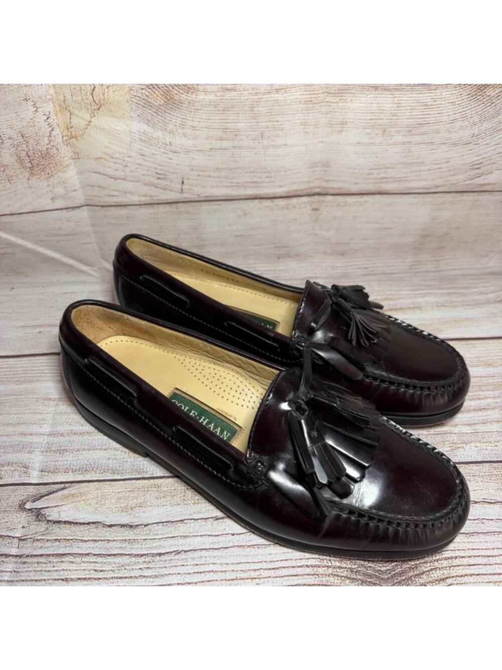 Cole Haan Pinch Burgundy Tassel Kiltie Loafers Size 9.5 D C02692 Dress Shoes